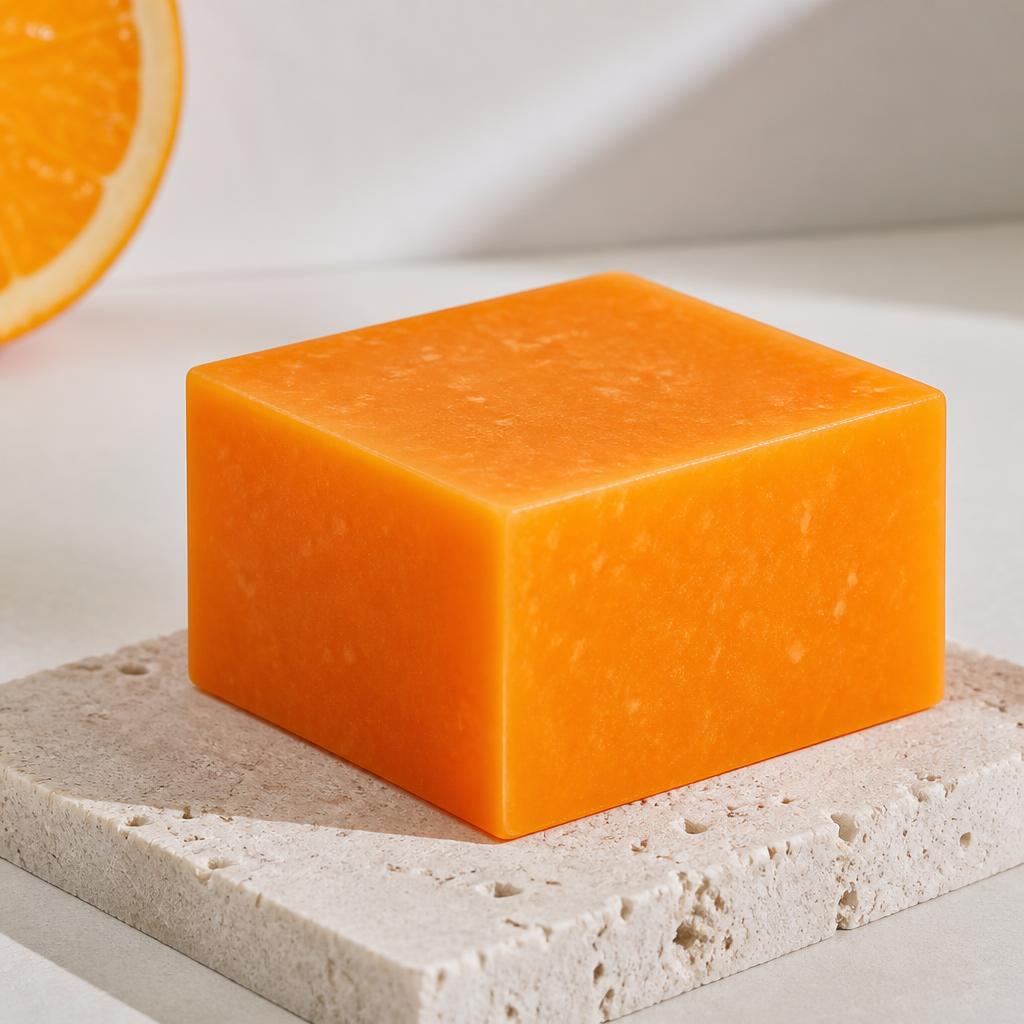 Clementine Bright square orange soap bar